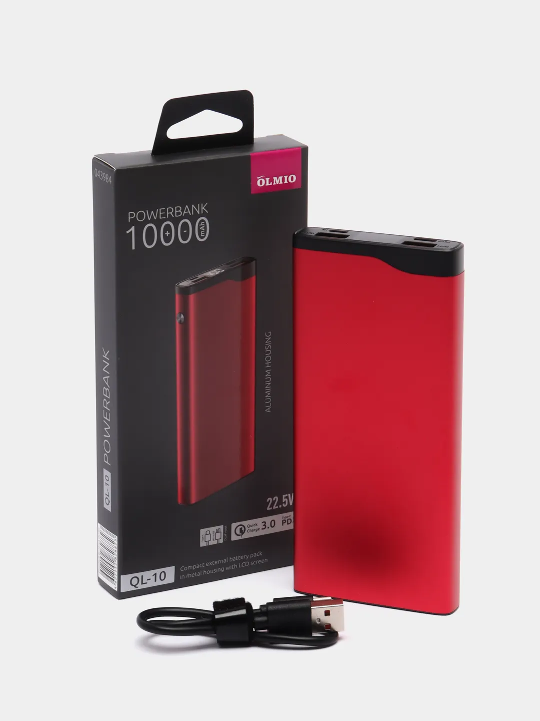 картинка Зарядное устройство Power bank Olmio QL-10, 10000mAh, красный от магазина itmag.kz