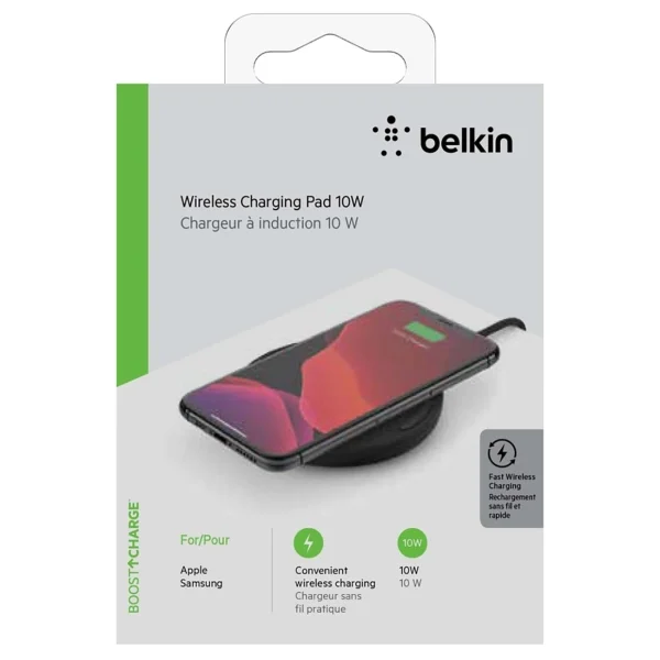 Беспроводное зарядное устройство Belkin Pad Wireless Charging Qi, 10W, black (WIA001vfBK) фото