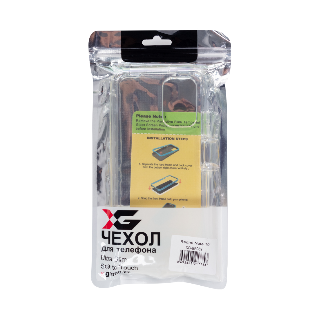 картинка Чехол для телефона X-Game XG-BP069 для Redmi Note 10 Прозрачный бампер от магазина itmag.kz