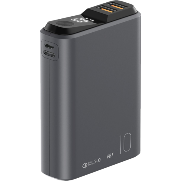 картинка Зарядное устройство Power bank Olmio QR-10 10000mAh QuickCharge3.0 серый от магазина itmag.kz
