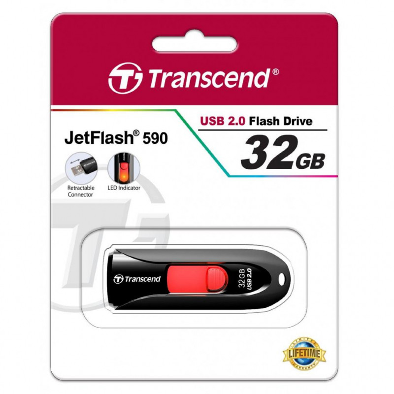 картинка USB Флеш 32GB 2.0 Transcend TS32GJF590K черный от магазина itmag.kz