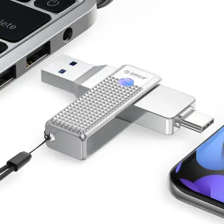 USB-накопитель, ORICO, 128Gb, USB-C/USB-A (ORICO-UFSD-LD-128G-SV-BP) фото