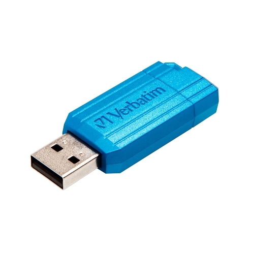 картинка USB Флеш 64GB 2.0 Verbatim 049961 Pinstripe голубой от магазина itmag.kz