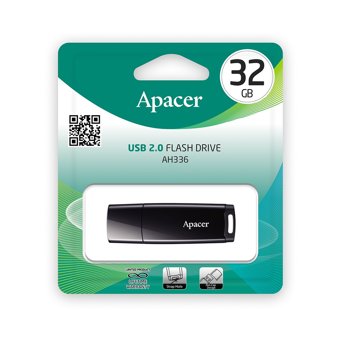 картинка USB флеш-накопитель Apacer AH336 32GB Чёрный от магазина itmag.kz