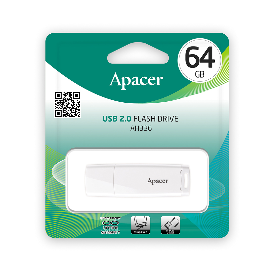 картинка USB флеш-накопитель Apacer AH336 64GB Белый от магазина itmag.kz