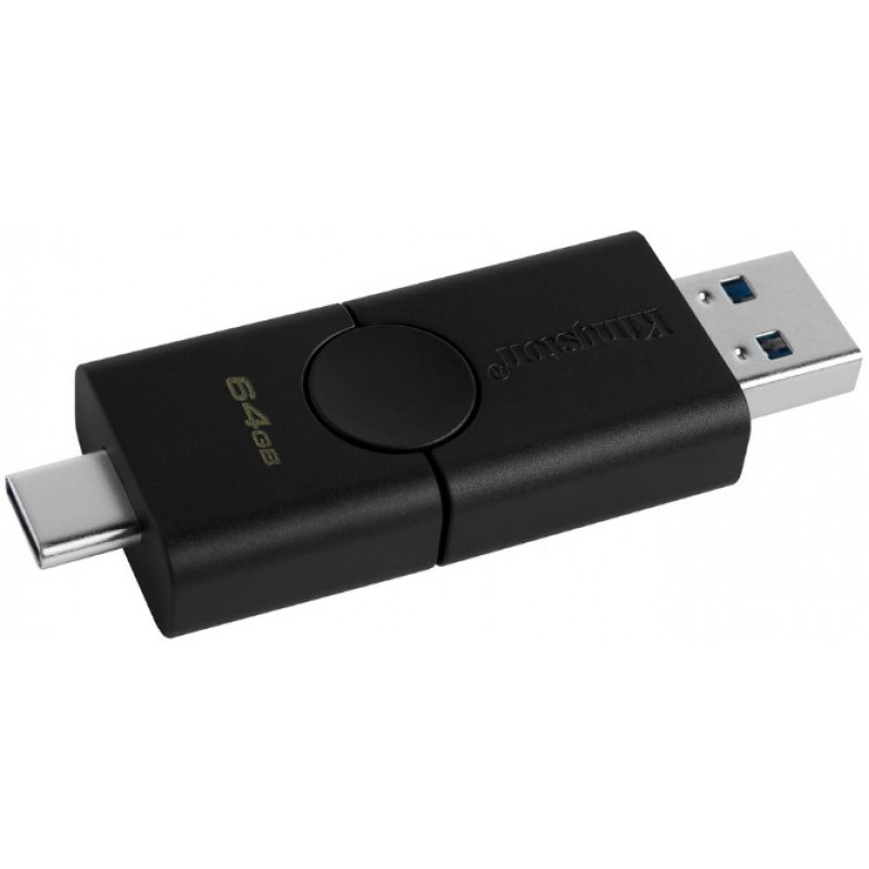 картинка USB-накопитель Kingston 64Gb USB3.2+Type-C Data Traveler Duo (Black) от магазина itmag.kz