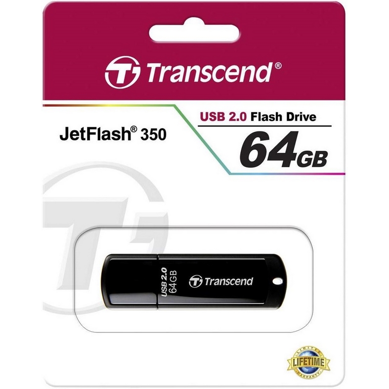 картинка USB Флеш 64GB 2.0 Transcend TS64GJF350 черный от магазина itmag.kz