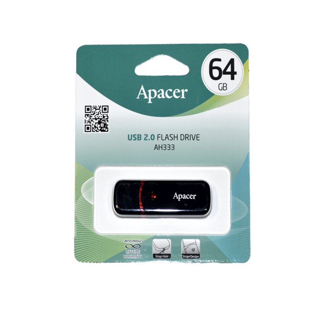 картинка USB флеш-накопитель Apacer AH333 64GB Чёрный от магазина itmag.kz