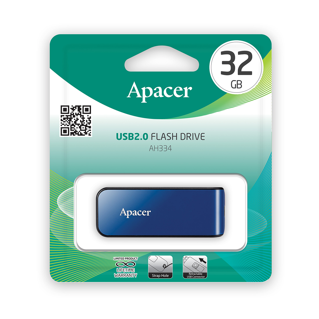 картинка USB флеш-накопитель Apacer AH334 32GB Синий от магазина itmag.kz