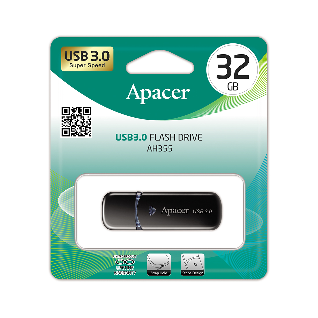 картинка USB флеш-накопитель Apacer AH355 32GB Чёрный от магазина itmag.kz