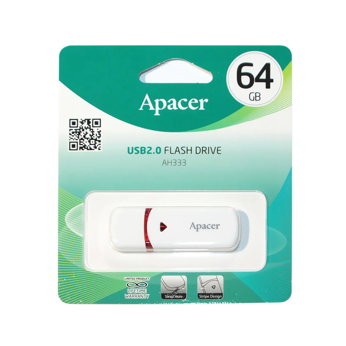 картинка USB флеш-накопитель Apacer AH333 64GB Белый от магазина itmag.kz