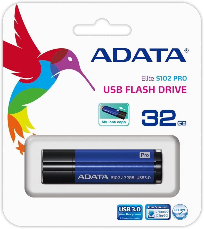 картинка USB флеш-накопитель ADATA DashDrive Elite S102PRO, 32GB, UFD 3.0, Blue от магазина itmag.kz
