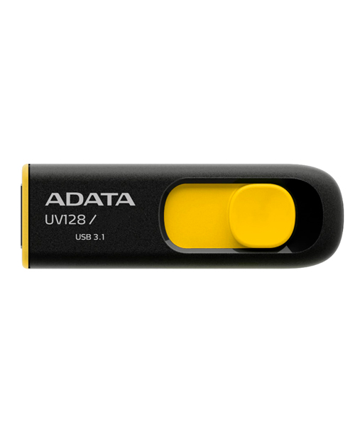 картинка ADATA AUV128-16G-RBY  UFD 3.1, UV128, 16GB Black/yellow от магазина itmag.kz