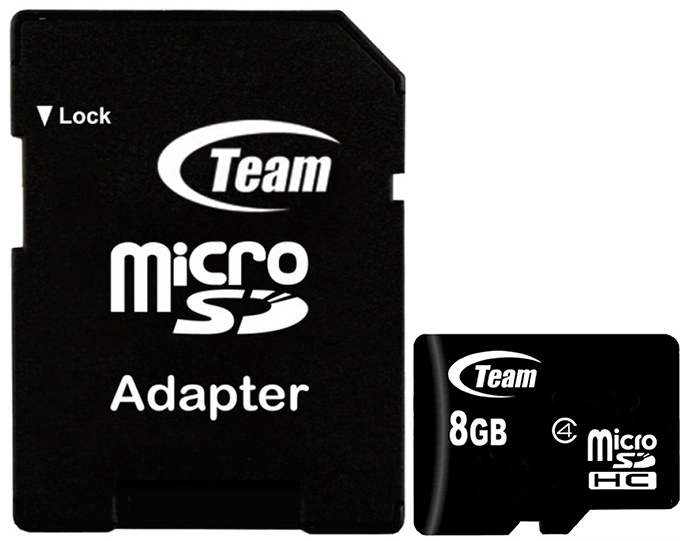 картинка Карта памяти  microSD CLASS 10 TEAM   8 GB <SDHC W/1Adapter> от магазина itmag.kz