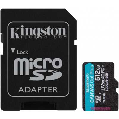картинка Карта памяти Kingston 512GB microSDXC Canvas Go Plus 170R A2 U3 V30 Card, с адаптером, SDCG3/512GB от магазина itmag.kz
