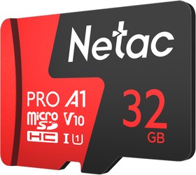 картинка Карта памяти MicroSD, Netac P500 Extreme Pro 32GB 100MB/s Class 10, + SD Adapter от магазина itmag.kz