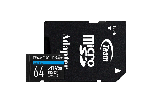 картинка Карта памяти Team Group Elite MicroSDHC/SDXC 64GB U3 TEAUSDX64GIV30A103, 90MB/sec; Write: 45MB/sec + SD Adapter от магазина itmag.kz