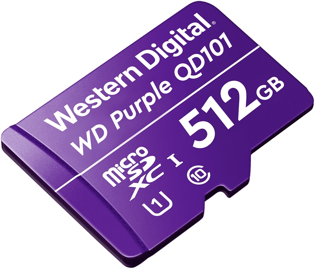 картинка Карта памяти для видеонаблюдения 512GB WD Purple MicroSDHC Class 10 WDD512G1P0C от магазина itmag.kz