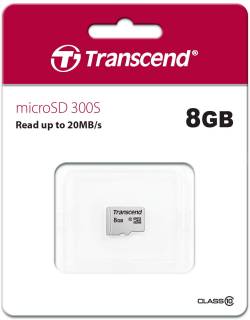 картинка Карта памяти MicroSD 8GB Class 10 Transcend TS8GUSD300S от магазина itmag.kz