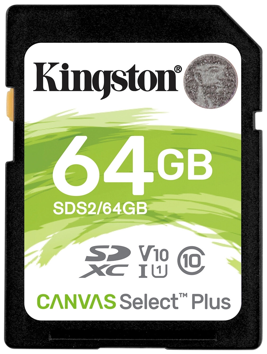 картинка Карта памяти SD, Kingston Canvas Select Plus, 64GB, SDS2/64GB, UHS-I, R100, V10 от магазина itmag.kz