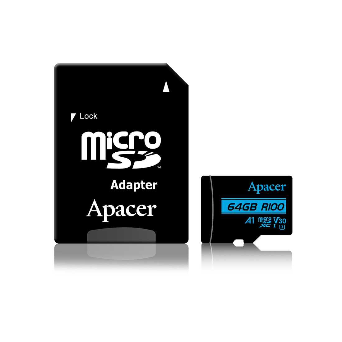 картинка Карта памяти Apacer AP64GMCSX10U7-R 64GB + адаптер от магазина itmag.kz