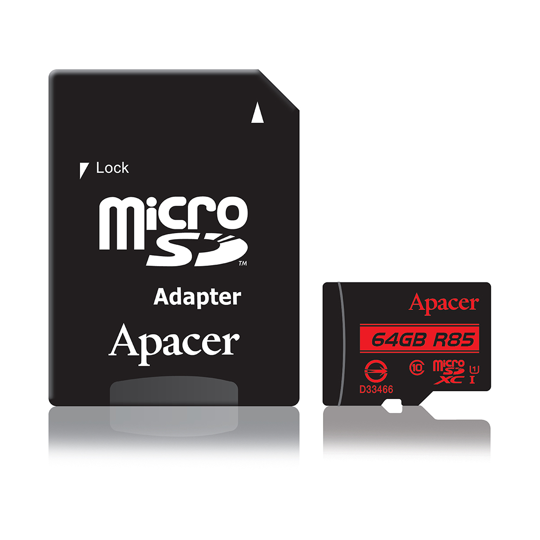 картинка Карта памяти Apacer AP64GMCSX10U5-R 64GB + адаптер от магазина itmag.kz