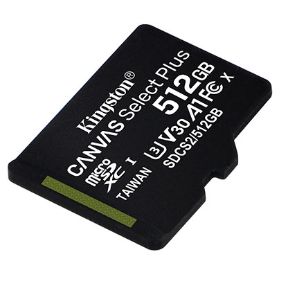 картинка Карта памяти Kingston 512GB microSDXC Canvas Select Plus 100R A1 C10 Single Pack w/o Adapter, SDCS2/512GBSP от магазина itmag.kz