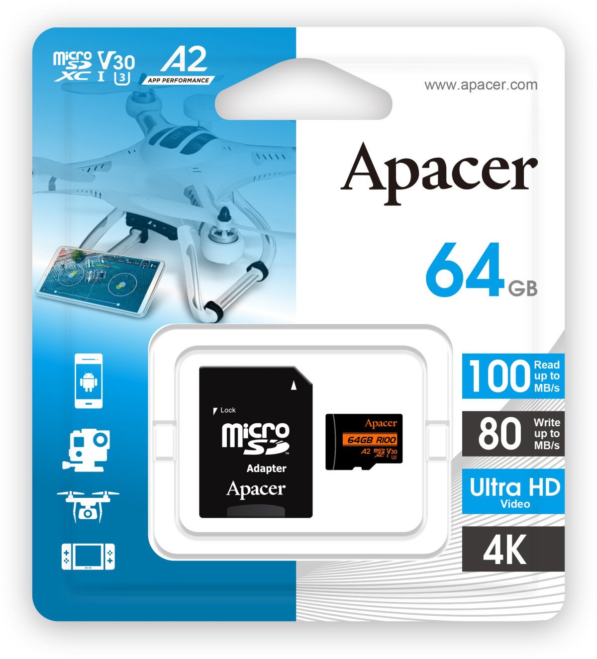 Карта памяти Apacer AP64GMCSX10U8-R 64GB (AP64GMCSX10U8-R) фото