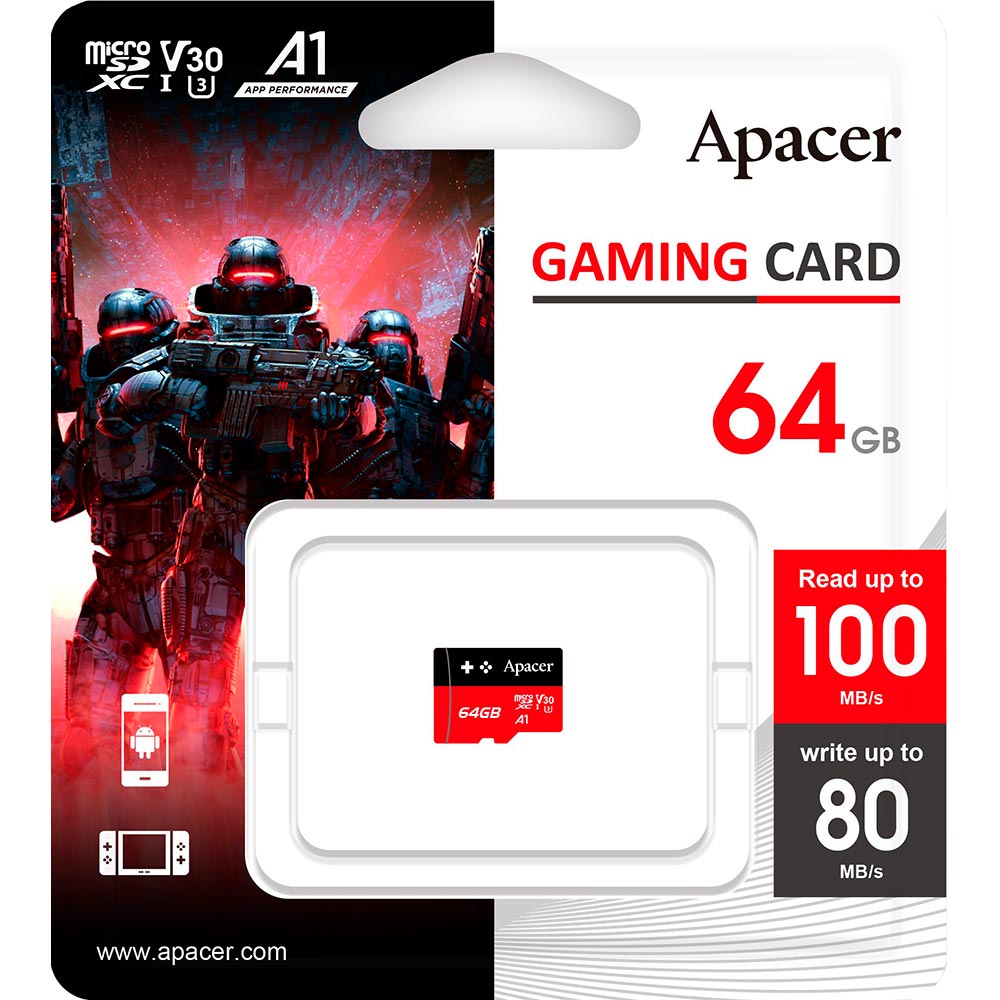Карта памяти Apacer AP64GMCSX10U7-RAGC 64GB (AP64GMCSX10U7-RAGC) фото