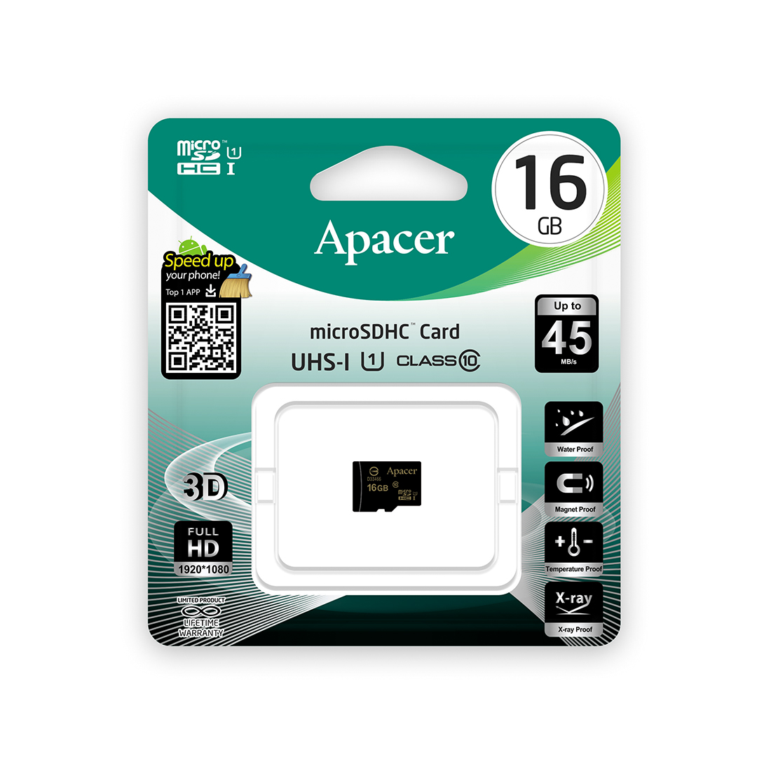 картинка Карта памяти Apacer AP16GMCSH10U1-R 16GB от магазина itmag.kz