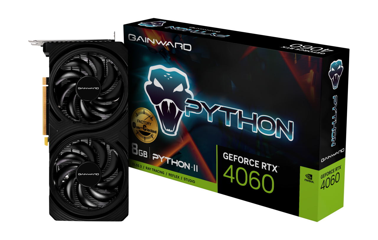 Видеокарта Gainward GeForce RTX 4060 Python II OC (NE64060S19P1-1070V) фото