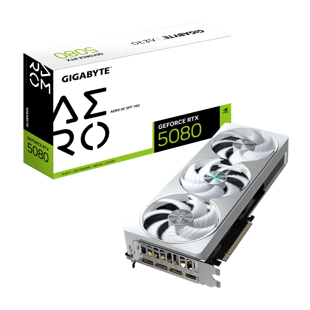 Видеокарта Gigabyte GeForce RTX 5080 AERO OC SFF 16G (GV-N5080AERO OC-16GD) фото