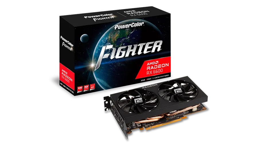 Видеокарта PowerColor RX 6600 Fighter (AXRX 6600 8GBD6-3DH OEM) фото