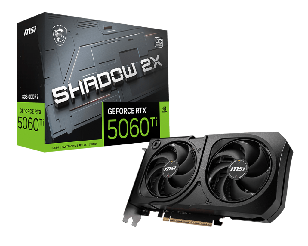 Видеокарта MSI GeForce RTX 5060 Ti 8G SHADOW 2X OC PLUS (G506T-8S2CP) фото