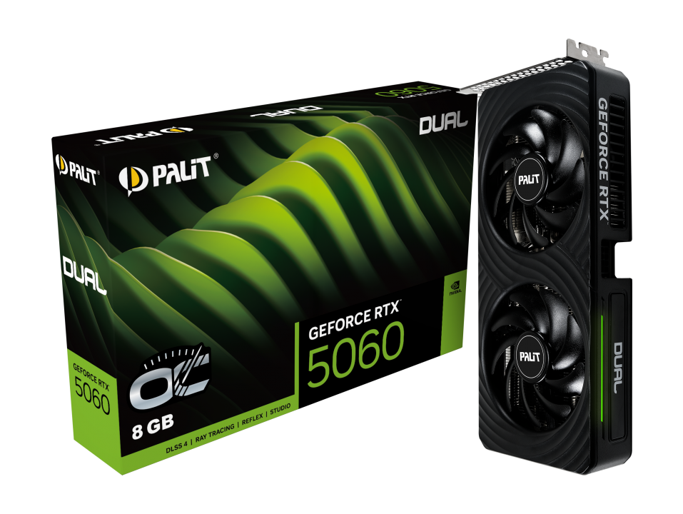 Видеокарта Palit GeForce RTX 5060 Dual OC (NE75060S19P1-GB2063D) фото
