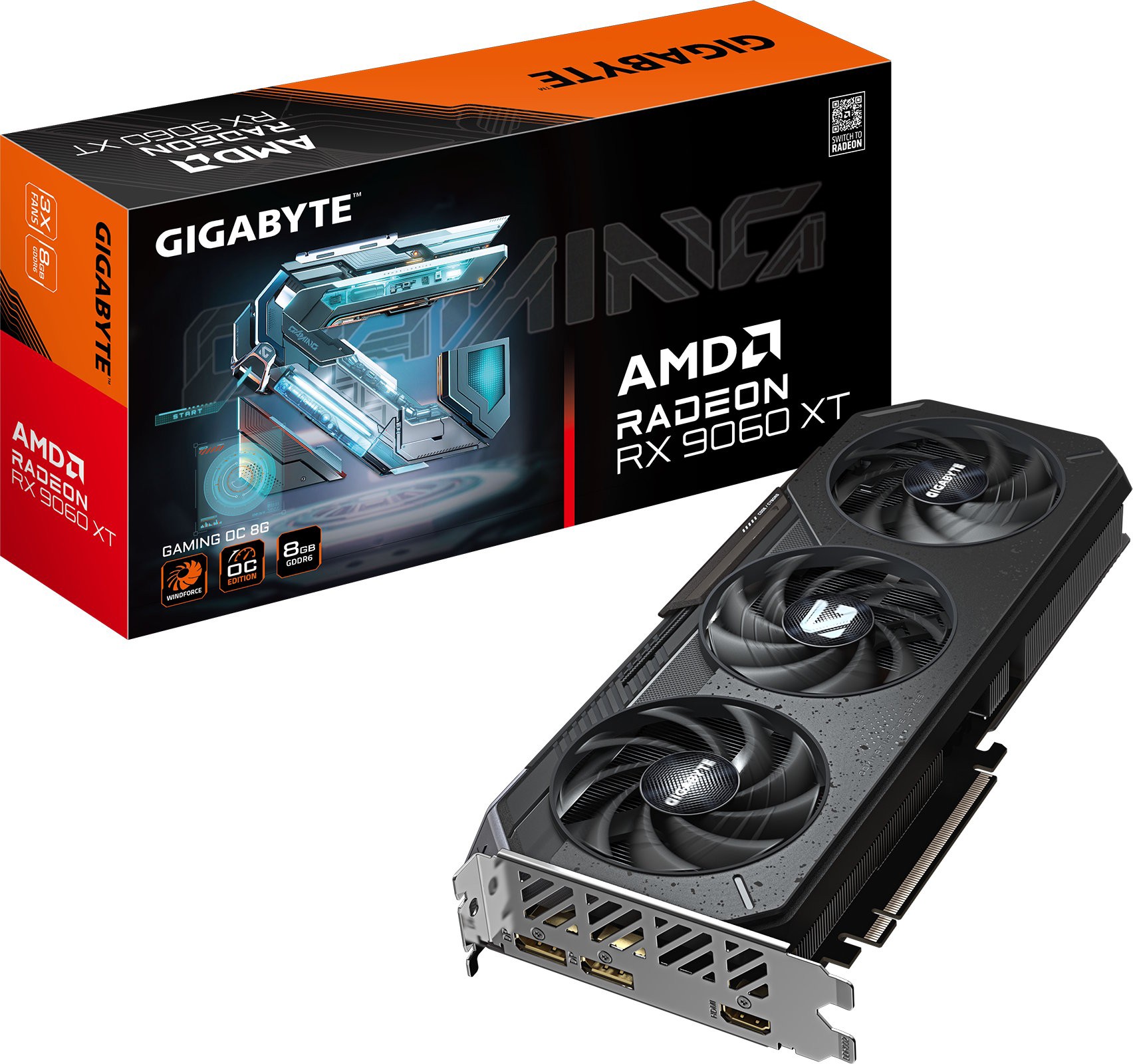 Видеокарта Gigabyte Radeon RX 9060 XT GAMING OC 8G (GV-R9060XTGAMING OC-8GD) фото
