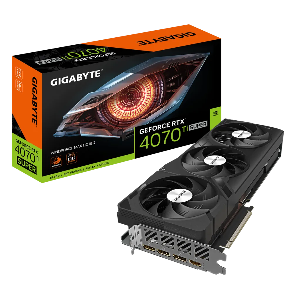 Видеокарта Gigabyte GeForce RTX 4070 Ti SUPER WINDFORCE MAX OC 16G  (GV-N407TSWF3MAX OC-16GD) фото