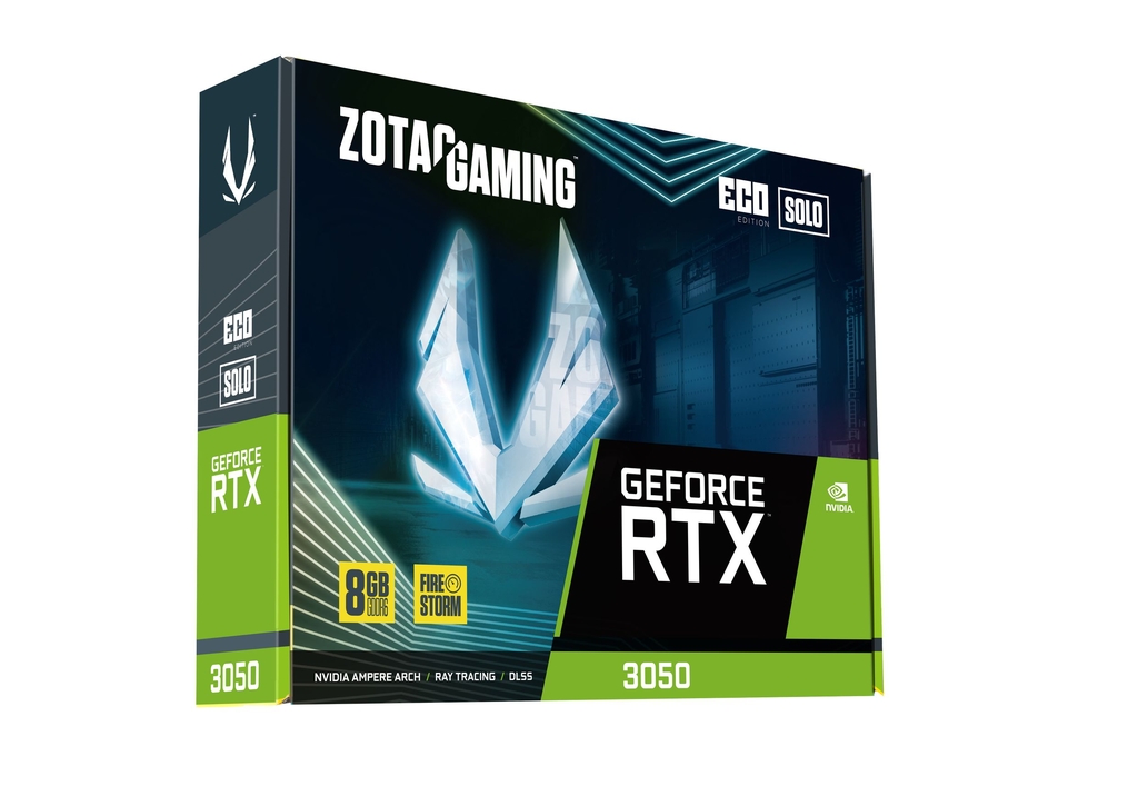 Видеокарта ZOTAC GAMING GEFORCE RTX 3050 ECO SOLO 8 GB  (ZT-A30500R-10L) фото