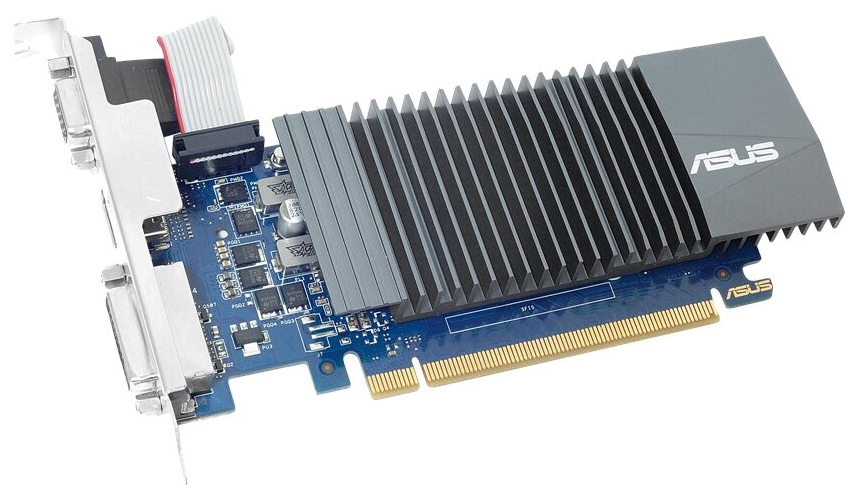 картинка Видеокарта ASUS GeForce GT710 2Gb 64bit GDDR5 D-Sub DVI HDMI PCI Express 2.0 GT710-SL-2GD5-DI Низкий профиль от магазина itmag.kz