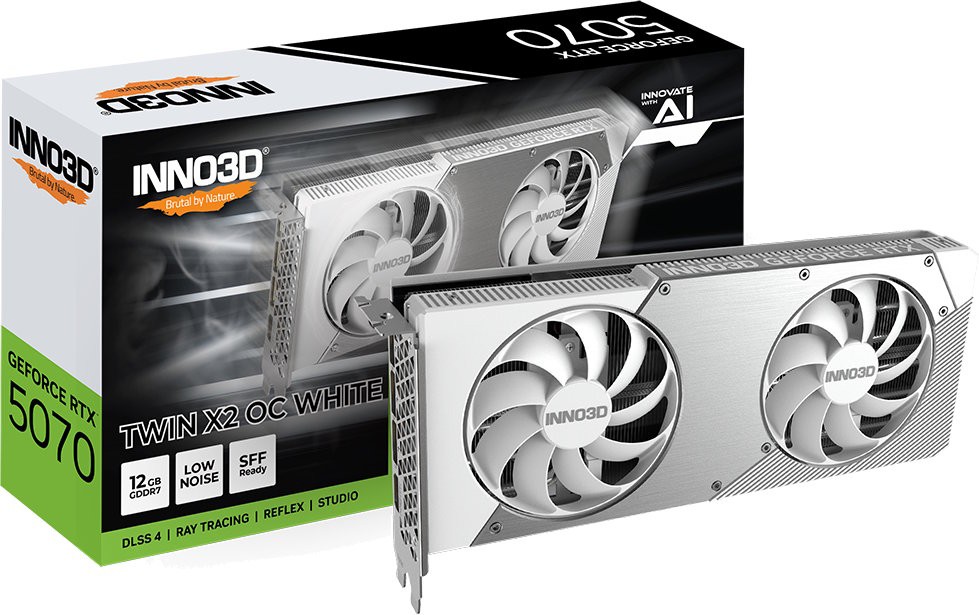 Видеокарта INNO3D GeForce RTX 5070 TWIN X2 OC WHITE (N50702-12D7X-195064W) фото