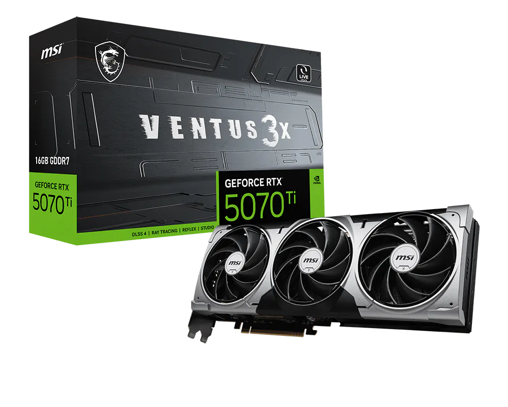 Видеокарта MSI GeForce RTX 5070 Ti 16G VENTUS 3X (G507T-16V3) фото