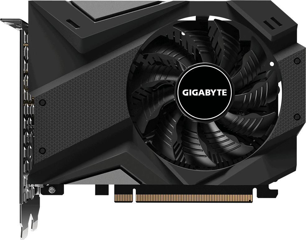 картинка Видеокарта Gigabyte GeForce GTX 1650 D6 OC (GV-N1656OC-4GD), [4 ГБ, GDDR6, 128 бит, 1410 МГц, 1635 МГц, DVI, HDMI, DisplayPort] от магазина itmag.kz