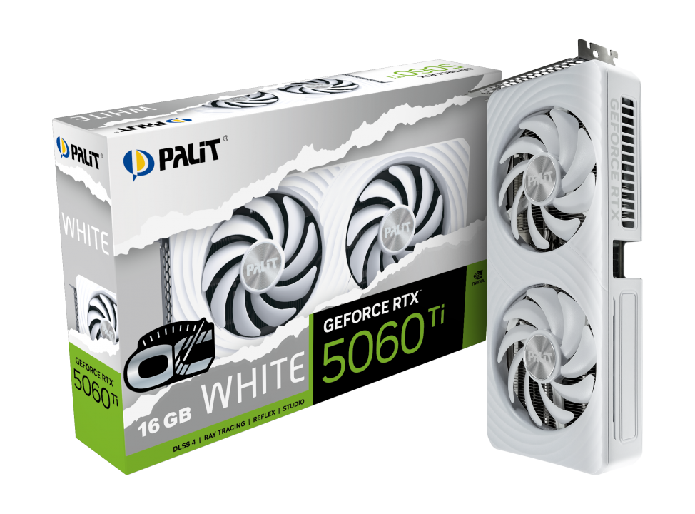 Видеокарта Palit GeForce RTX 5060 Ti White OC 16GB (NE7506TU19T1-GB2061M) фото