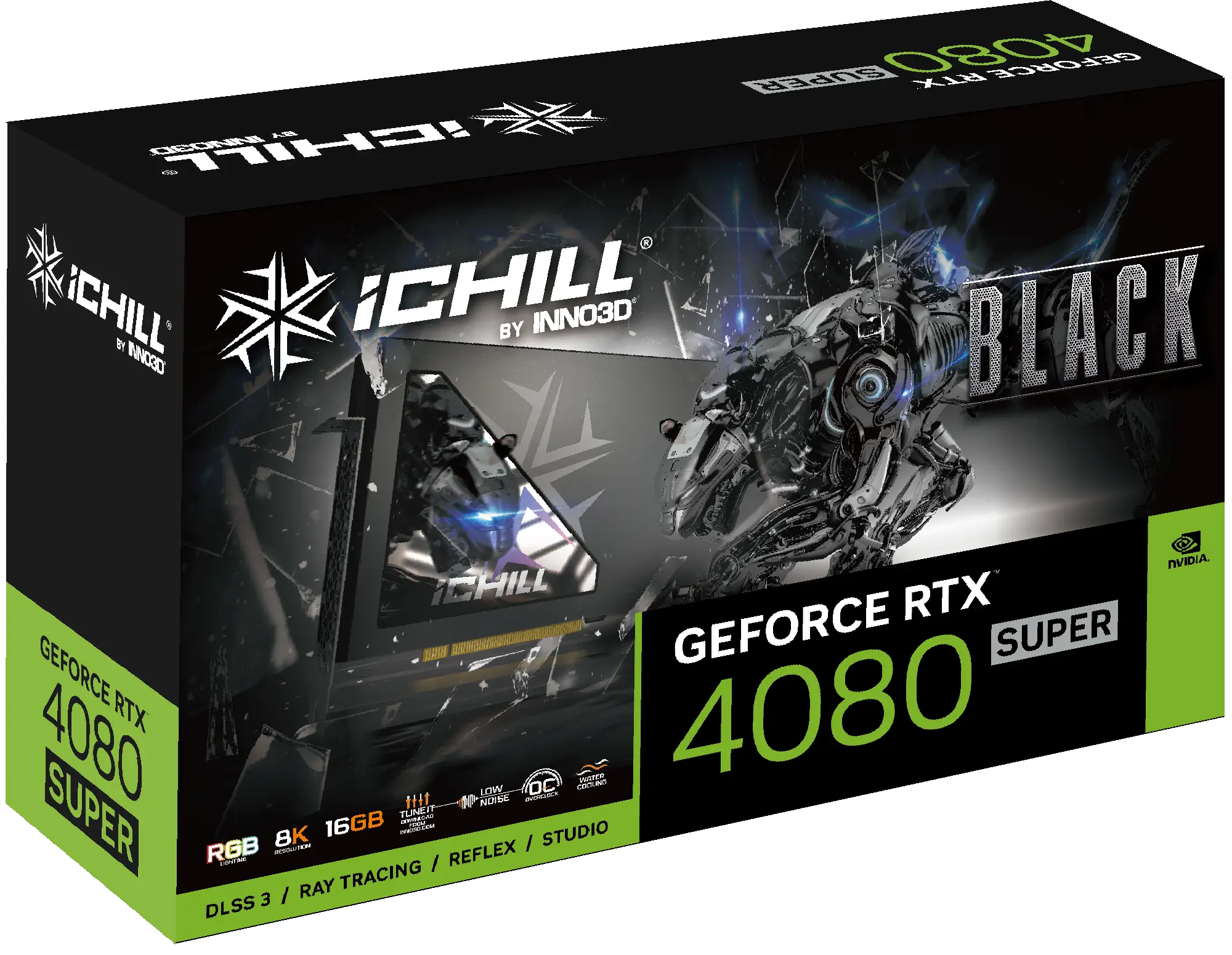 картинка Видеокарта Inno3D GeForce RTX4080 SUPER ICHILL BLACK, (C408SB-166XX-18700006) от магазина itmag.kz