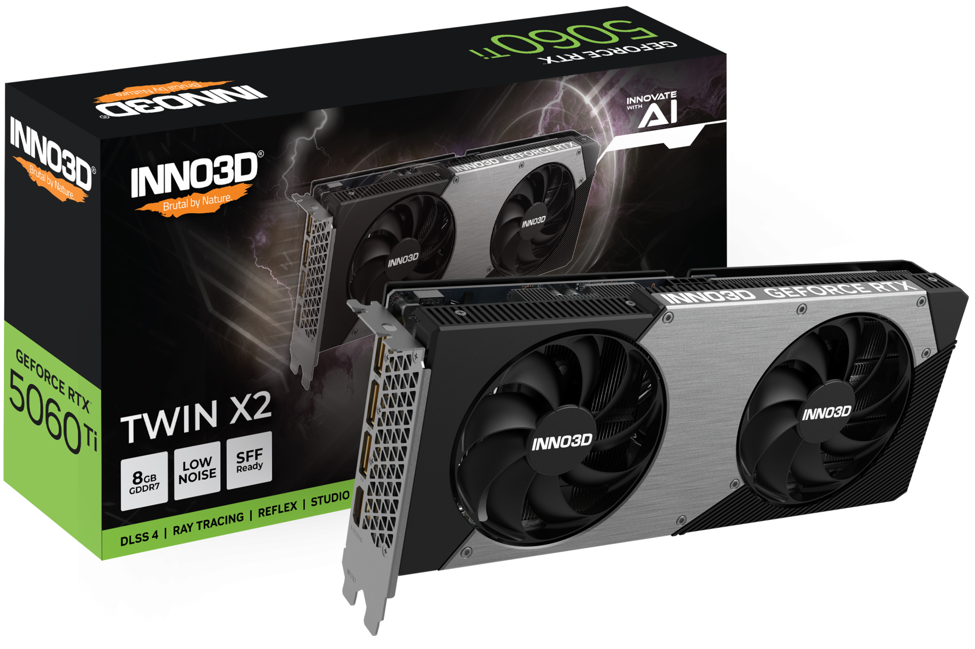 Видеокарта INNO3D GeForce RTX 5060 Ti 8GB TWIN X2 (N506T2-08D7-193075N) фото