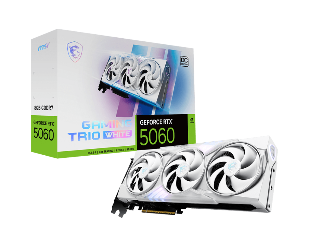 Видеокарта MSI GeForce RTX 5060 8G GAMING TRIO OC WHITE (G5060-8GTCW) фото