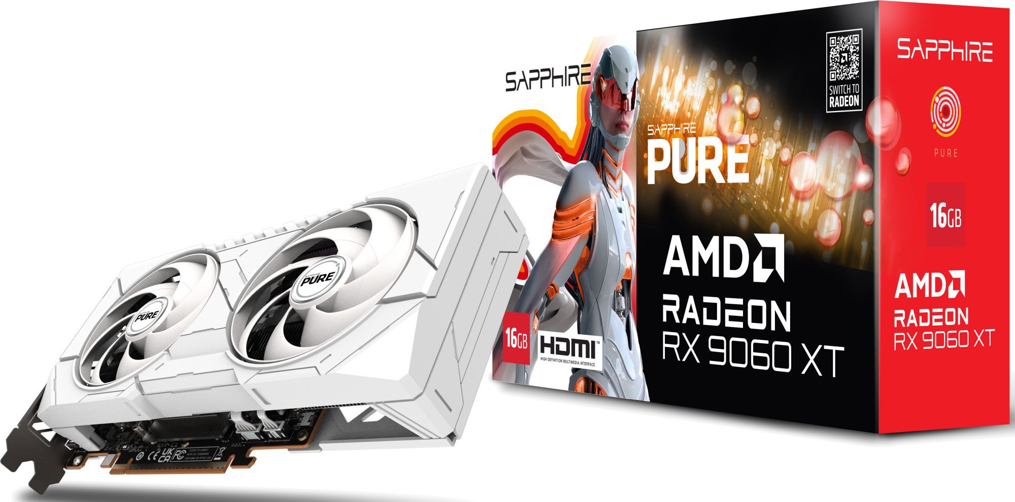 Видеокарта Sapphire PURE AMD Radeon RX 9060 XT OC  (11350-02-20G) фото