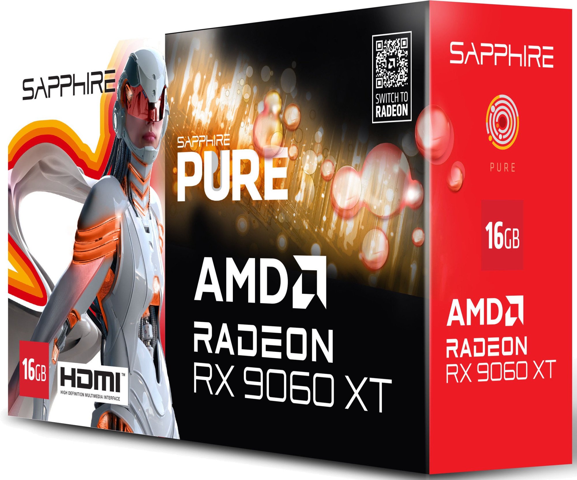 Видеокарта Sapphire PURE AMD Radeon RX 9060 XT OC  (11350-02-20G) фото