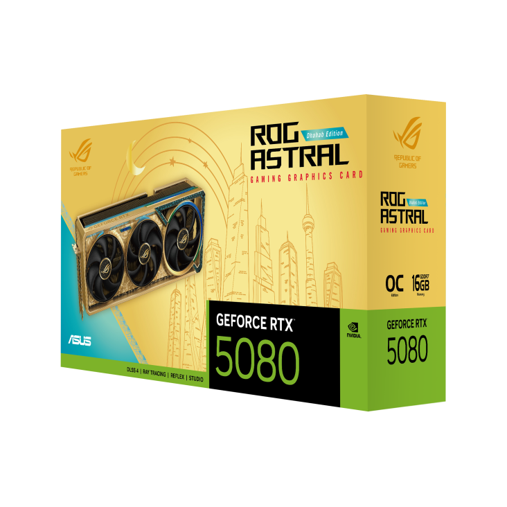 Видеокарта Asus ROG Astral GeForce RTX 5080 Dhahab CORE OC Edition (ROG-ASTRAL-RTX5080-O16G-DHAHAB-CORE) фото