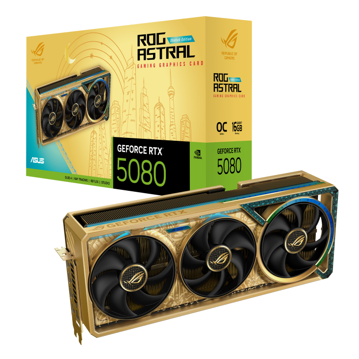 Видеокарта Asus ROG Astral GeForce RTX 5080 Dhahab CORE OC Edition (ROG-ASTRAL-RTX5080-O16G-DHAHAB-CORE) фото